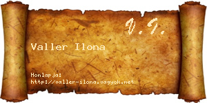 Valler Ilona névjegykártya